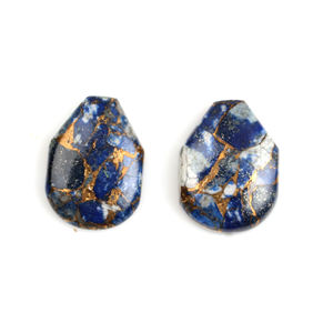 Cabochon en Lapis Lazuli Naturel Cuivre Mohave 11x15mm Coupe Fantaisie, Meilleures Ventes, pour Fabrication de Bijoux, Artisanat, Enroulement de Fil, Fourniture en Gros - Product Image 3