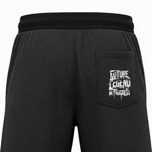 Shorts décontractés unis de qualité supérieure 240 GSM 100% coton style minimaliste avec logo personnalisé pour homme – Idéal pour le quotidien - Product Image 4