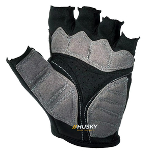 HUSKY SPORTSWEAR Customized Unisex Half Finger Weight Lifting Cycling Shockproof Breathable Microfiber Padded Fingerless Gloves - Product Image 3