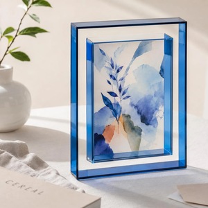 Cadre photo rectangulaire en acrylique transparent 4 couleurs, impression UV, incassable, étanche, sur pied, horizontal, pour table, moderne - Product Image 4