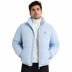 Wholesale Lightweight Puffer Men's <b>Jackets</b> Custom OEM Quilted Padded Winter <b>Jacket</b> Stand Collar Full Zip Casual Outdoor <b>Jacket</b> - Product Image 1