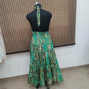 Vestido Maxi Ligero de Poliéster con Estampado Africano sin Mangas para Mujer, Cuello en V, Escalonado, Elegante, Floral, Formal, para Verano y Playa - Product Image 2