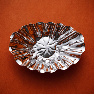 Elegant Oval Fluted Centerpiece Bowl / Chocolate <b>Tray</b> With <b>Mirror</b> Finish, Perfect For Wholesale Luxury Home Tableware & Decor - Product Image 3