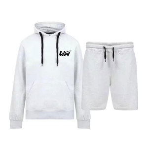 Factory Direct <b>Men</b> <b>Hoodie</b> <b>Shorts</b> <b>Set</b> Custom Logo Breathable Lightweight Casual Wear Two Piece Clothing Wholesale - Product Image 1