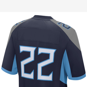 Maillot de football en polyester tricoté 100% pour homme, imprimé bleu, vêtements de sport d'équipe, respirant, manches courtes, col en V - Product Image 3
