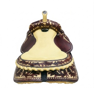 Selle de cheval en cuir pour barrel racing western avec arceau en fibre de verre, disponible en 15 à 17 pouces, équipement équestre, matériel pour chevaux - Product Image 4