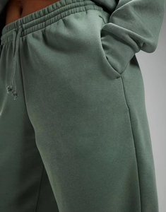 Ensemble de survêtement décontracté pour femme en vert sauge à séchage rapide avec sweat-shirt à capuche et pantalon de jogging, tenue deux pièces en polyester/coton - Product Image 5