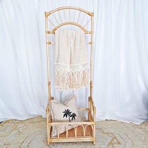 Porte-vêtements en rotin pour magasin, prix fabricant, meilleure offre, rail à vêtements naturel - Product Image 6