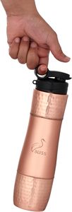 Botellas de Agua de Cobre 100% Puro y Hechas a Mano, Fabricante de Botellas de Agua Potable con Logotipo Personalizado, Botellas de Yoga - Product Image 6