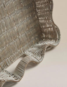 Bandeja de ratán hecha a mano en Vietnam, color blanquecino, bandeja rústica de mimbre para decoración de mesa y organización de almacenamiento - Product Image 3