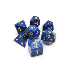 Ensemble de dés en pierre précieuse Lapis Lazuli naturelle de qualité supérieure, vente en gros, 7 pièces - Product Image 1