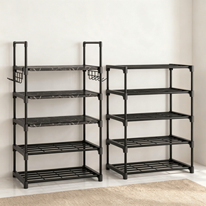 Scarpiera Girevole a 10 Livelli in Metallo, Organizzatore Salvaspazio per Scarpe e Stivali, con Ganci, per Ingresso o Armadio, Scaffale Efficiente per Scarpe Strette - Product Image 1