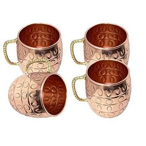 Sustainable Quality Handcrafted Decorative Shiny Polished Water Drinking Mule Moscow <b>Mug</b> <b>Set</b> Of Two With Stylish Golden Grip - Product Image 4