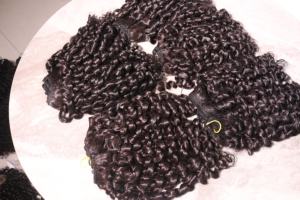 Curly Human Hair Bundles Natural Black Tight Curl Vietnamese Remy Unprocessed Virgin <b>Tangle</b>-Free No Shedding Machine Double Weft - Product Image 3