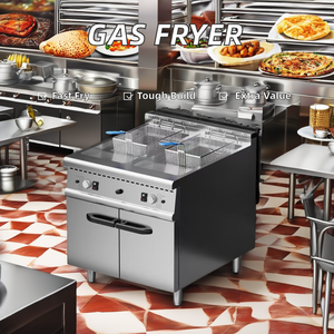 เครื่องทอดเฟรนช์ฟรายส์ถังสแตนเลส<span class=keywords><strong>2</strong></span>ถังและตะกร้า<span class=keywords><strong>2</strong></span>ใบขับเคลื่อนมอเตอร์หลักสำหรับใช้ในการทำเบเกอรี่ - Product Image 2