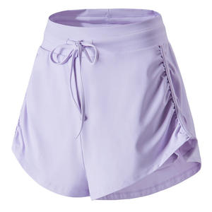Women's High Waisted Solid Drawstring Yoga Shorts <b>With</b> <b>Pockets</b> Breathable Spandex Polyester <b>Workout</b> Shorts - Product Image 2