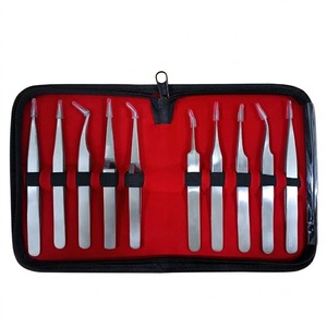 Lot de 10 pinces de précision pour horloger, instruments chirurgicaux à pointe fine en acier inoxydable, autoclavables, pour usage vétérinaire (chien) - Product Image 6