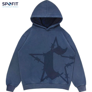 Conjunto de Sudadera con Capucha y Pantalones Deportivos de 2 Piezas para Hombre, Estilo Urbano, Otoño-Invierno, Color Sólido, Cierre con Cordón, Estampado Serigrafiado, 100% Algodón - Product Image 4