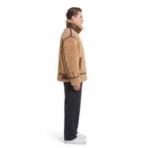 Chaqueta de Piloto Personalizada con Forro de Piel de Oveja, Chaqueta de Cuero B-6 Extra Grande para Hombre, Fabricante de Ropa de Calle OEM - Product Image 3