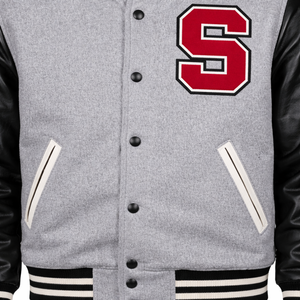 Veste universitaire personnalisée en gros, corps en laine, manches en cuir, unisexe, streetwear, fournisseur d'usine OEM - Product Image 3