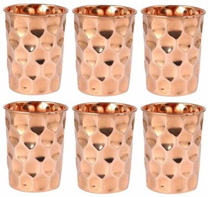 Verre à boire ayurvédique en cuivre, verre à eau en cuivre, tasse en cuivre pour l'eau, tasse en cuivre gravée de motifs floraux - Product Image 4