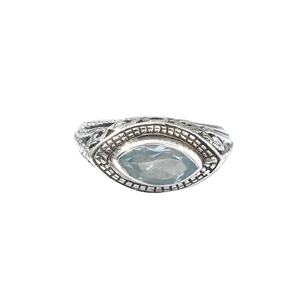 Blue <b>Quartz</b> Moissanite <b>Ring</b> (5.8 Grams) - Product Image 2