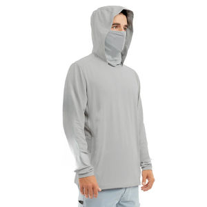 Camisa de Pesca para Hombre al por Mayor, Manga Larga, Personalizada, Impermeable, de Spandex/Poliéster, con Estampado por Transferencia Térmica, 180g, con Capucha, Protección UPF50 UV - Product Image 1