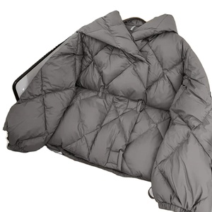 Chaqueta corta para mujer, novedad de invierno 2024, Abrigo acolchado con diamantes con capucha, prendas de vestir, moda gruesa, cálida, holgada - Product Image 1
