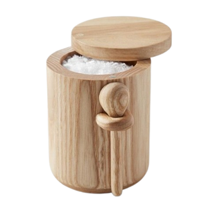 Boîte de rangement pour thé et café en bois contemporaine, durable et écologique, avec couvercle, boîte ronde portable pour la cuisine - Product Image 4