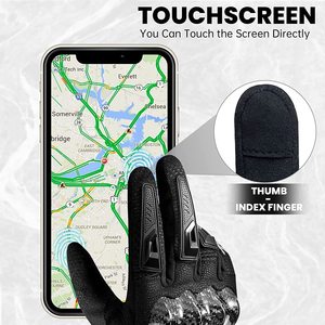 Gants de course à doigts complets avec protection de paume en fibre de carbone, respirants, anti-UV, antidérapants, pour motocross en extérieur, unisexe, avec fermeture auto-agrippante - Product Image 4