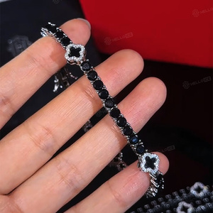 Bracelet Croix Moissanite 13mm Tendance Hip Hop pour Femme et Homme, en Argent S925, Sertie de Diamants, Style Tennis Trèfle - Product Image 2
