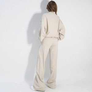 Ensemble sweat à capuche et jogging pour femme, personnalisé avec logo OEM, style décontracté et oversize, avec fermeture éclair, pour fabricants - Product Image 4