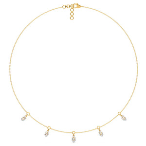 Five Geometric Charm Diamond <b>Necklace</b> with <b>Delicate</b> Hanging Frame Motif Design - Product Image 2