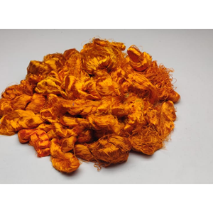 Fibre de viscose de banane recyclée, fibre courte, couleur moutarde, en vrac, pour la filature, le tissage et l'art textile - Product Image 2