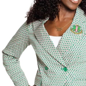 Blazer Cruzado Transpirable de Tela Sólida Rosa y Verde para Mujer, Chaqueta Formal Elegante y Estilizada para Negocios y Eventos de Gala - Product Image 6