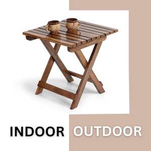 Mesa de Centro Tradicional de Madera, Multiusos, Portátil, Acabado Marrón Antiguo, Ecológica, Resistente, para Sala de Estar o Dormitorio - Product Image 4