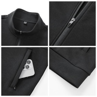 Ensemble d'entraînement personnalisé de marque en gros : Veste zippée et pantalon de sport vierges pour hommes – Survêtement de jogging et tenue de sport pour hommes