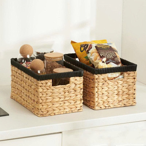 Handmade Water Hyacinth <b>Storage</b> <b>Basket</b> Cross-Border <b>Rectangle</b> Sundries <b>Basket</b> Woven for Home Toy Organizer Miscellaneous <b>Storage</b> - Product Image 3