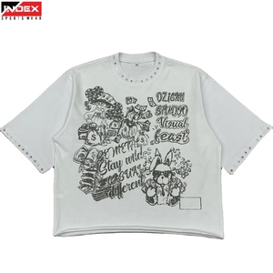 Oversized Acid Wash Tee USA Fashion Trend Men <b>Distressed</b> Cotton Streetwear T-shirt Custom Printing Luxury Quality <b>Top</b> - Product Image 1