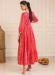 Vestido Casual de Verano 2026, Estilo Chino, Estampado Floral, para Mujer, Talla Grande, Cuello Redondo, Tela de Muselina Suave, Mangas 3/4 Abullonadas - Product Image 4