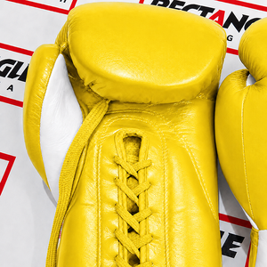 Gants de boxe rectangulaires à lacets, équipement d'entraînement professionnel pour le combat et le sparring, en cuir véritable, fabriqués à la main, pour adultes. - Product Image 5