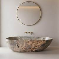 Baignoire en marbre naturel de qualité supérieure, autoportante, écologique, personnalisable, style européen, pour hôtel, villa, appartement