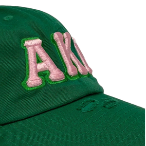 AKA Green Hat Pink Embroidered Letter Baseball <b>Cap</b> Adjustable Cotton Headwear Casual Fashion <b>Vintage</b> Style <b>Cap</b> for Men Women Out - Product Image 5