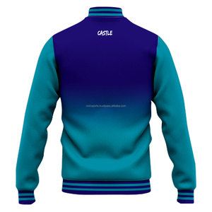 Custom <b>Men</b> Wool Blend Windproof Henry Collar Varsity <b>Jacket</b> <b>White</b> Faux Leather Sleeve Chenille Streetwear Letterman - Product Image 4