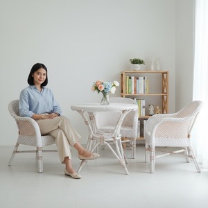 Modern Outdoor All Weather French Bistro Wicker <b>Dining</b> Armchair Handwoven Synthetic PE Rattan Patio <b>Dining</b> <b>Chair</b> For Restaurant - Product Image 5