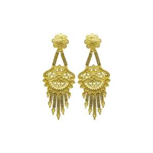 สร้อยคอทองเหลืองชุบทอง 14K 18K 24K แบบยาว ดีไซน์ลายดอกไม้แบบดั้งเดิม ชุดเครื่องประดับยาว แฟชั่นจิวเวลรี่ ขายส่ง - Product Image 4