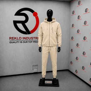 Conjunto Deportivo para Hombre, Color Beige, Sudadera con Capucha y Cierre Completo, Pantalones Jogger, Color Sólido, Ropa Casual, Transpirable, de Algodón, para Otoño - Product Image 3