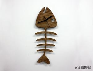 Fish Bone Wooden Wall <b>Clock</b> - Product Image 1