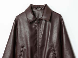 Women's Original Sheep Skin <b>Leather</b> Biker <b>Jacket</b> with Zip Pockets Stripe Regular Fit for <b>Winter</b> - Product Image 2