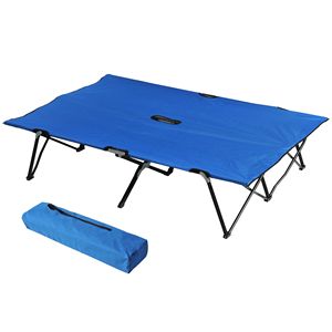 Lit de camping pliable pour 2 personnes, pour adultes, 50 pouces de large, portable avec sac de transport, lit surélevé pour la plage, la randonnée, les meubles d'extérieur - Product Image 1